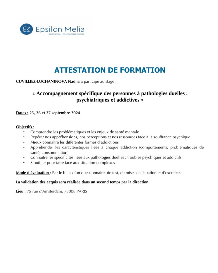 Accompagnement spécifique des pathologies duelles : psychiatriques et addictions